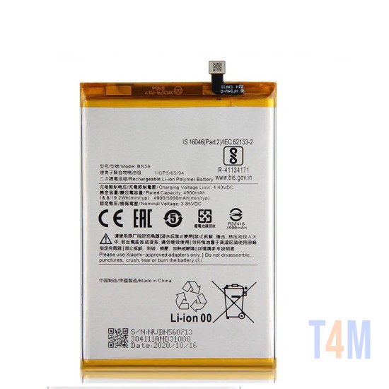 Bateria BN56 para Xiaomi Redmi 9A/Redmi 9C 5000mAh